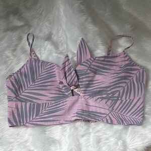Victoria's Secret Pink and Gray Leaf Crop Top